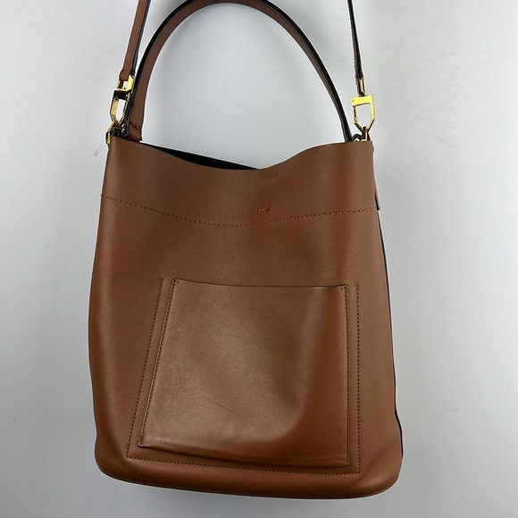 Michael Kors Collection Brown Leather Handbag Crossbody Medium Sz W Dust bag - Picture 3 of 7